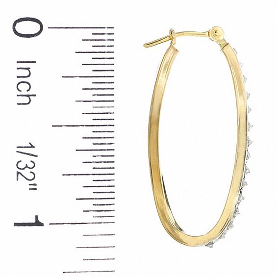 Diamond Fascination™ Square Twist Tube Hoop Earrings in 14K Gold