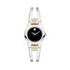 Ladies' Movado Amorosa® Diamond Accent Two-Tone Bangle Watch with Black Dial (Model: 0606894)