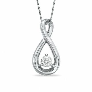 0.25 CT. Diamond Solitaire Figure Eight Pendant in 14K White Gold (I-J/I2-I3)