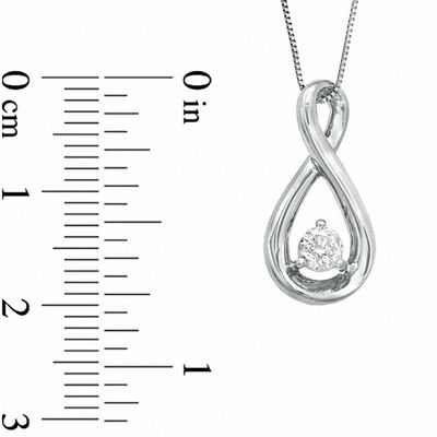 0.25 CT. Diamond Solitaire Figure Eight Pendant in 14K White Gold (I-J/I2-I3)