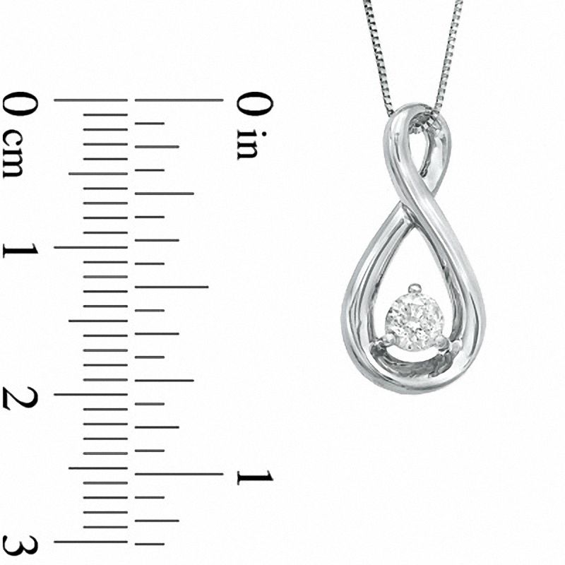 0.25 CT. Diamond Solitaire Figure Eight Pendant in 14K White Gold (I-J/I2-I3)|Peoples Jewellers
