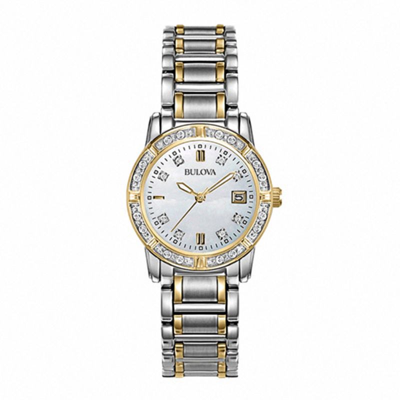 Bulova two tone shop diamond ladies watch