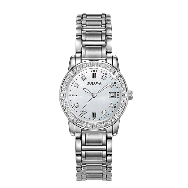 Ladies' Bulova Diamond Accent Sport Watch with Mother-of-Pearl Dial (Model: 96R105)|Peoples Jewellers