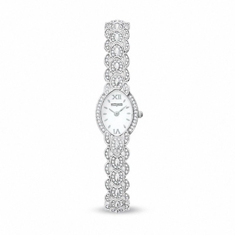 Ladies' Wittnauer Crystal Accent Watch with Oval Mother-of-Pearl Dial (Model: 10L022)|Peoples Jewellers