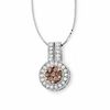 Thumbnail Image 0 of 0.60 CT. T.W. Champagne and White Diamond Love Circle Drop Pendant in 14K White Gold