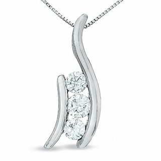 Sirena™ 0.33 CT. T.W. Diamond Three Stone Pendant in 14K White Gold