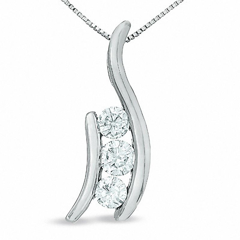 Sirena™ 0.33 CT. T.W. Diamond Three Stone Pendant in 14K White Gold|Peoples Jewellers