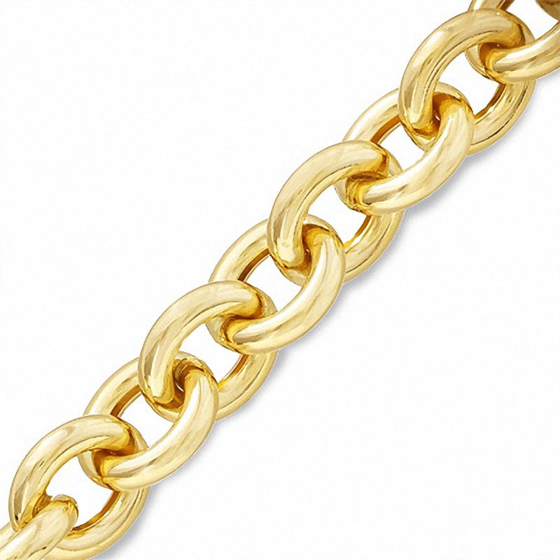 14K Two-Tone Gold Oval Link Bracelet with Diamond Accents