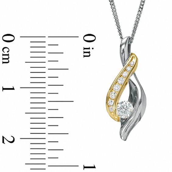 0.25 CT. T.W. Diamond Solitaire Melee Pendant in 14K Two-Tone Gold