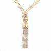 14K Tri-Tone Gold Bead Mini Hula Girl Necklace - 17"