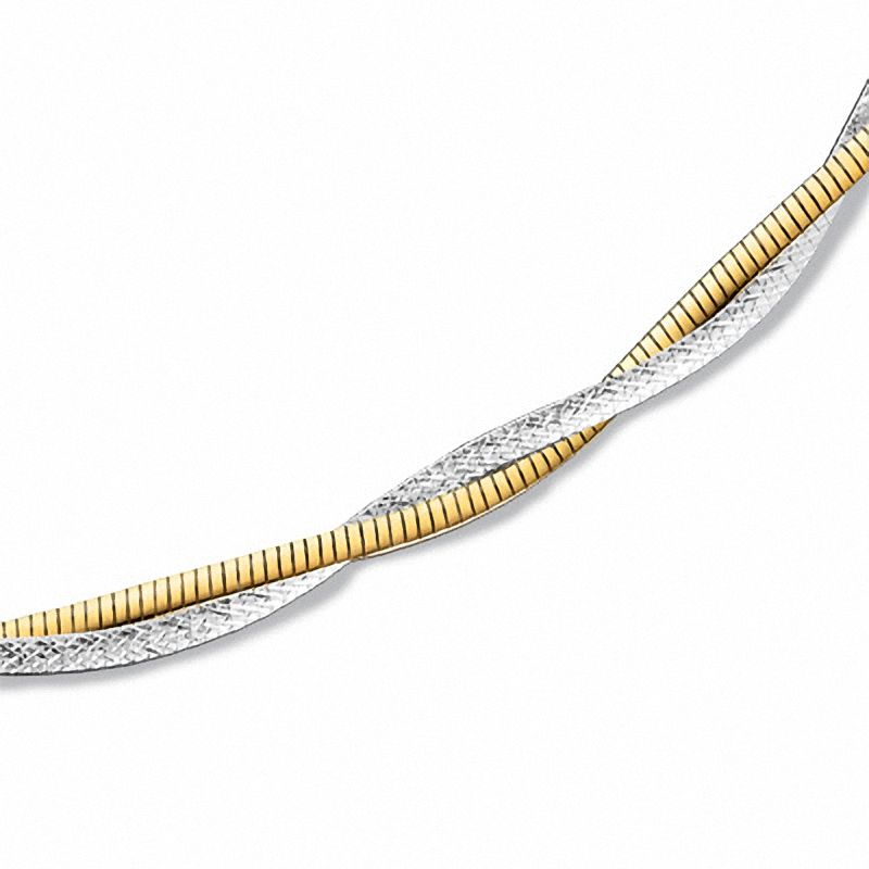 Sterling Silver and 10K Gold Stardust Wrapped Omega Chain Necklace - 17"|Peoples Jewellers