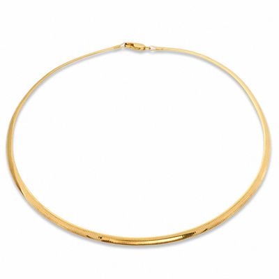 Polished 4.0mm Omega Chain Necklace in 14K Gold - 16"