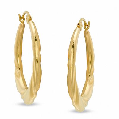 Swirl Hoop Earrings in 14K Gold