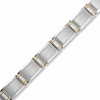 Thumbnail Image 0 of Men's Block Bracelet in Stainless Steel and 14K Gold - 8.5"