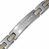 Thumbnail Image 0 of Men's 0.45 CT. T.W. Diamond ID Bracelet in Stainless Steel and 14K Two-Tone Gold