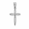 Thumbnail Image 0 of 14K White Gold Open Cross Charm with Diamond Accent