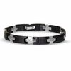 Thumbnail Image 1 of Men's 0.40 CT. T.W. Diamond Stainless Steel and Black Tungsten Bracelet