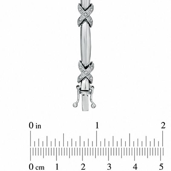 0.21 CT. T.W. Diamond "X" Bracelet in Sterling Silver