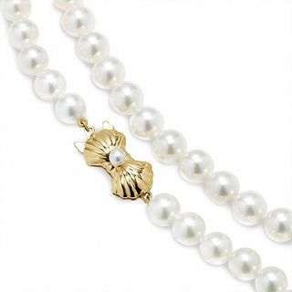 Blue Lagoon® by Mikimoto 5.5-6.0mm 18" Akoya Cultured Pearl Strand with 14K Gold Clasp