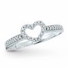 Thumbnail Image 0 of 0.10 CT. T.W. Diamond Open Heart Ring in 10K White Gold