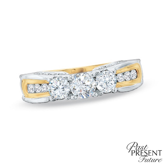 1.00 CT. T.W. Diamond Three Stone Ring in 14K Two-Tone Gold