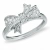 0.09 CT. T.W. Diamond Bow Ring in 10K White Gold