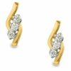 Sirena™ 0.33 CT. T.W. Diamond Three Stone Bypass Earrings in 14K Gold