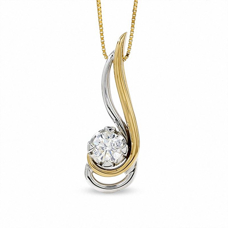 Sirena™ 0.33 CT. Diamond Solitaire Pendant in 14K Two-Tone Gold|Peoples Jewellers