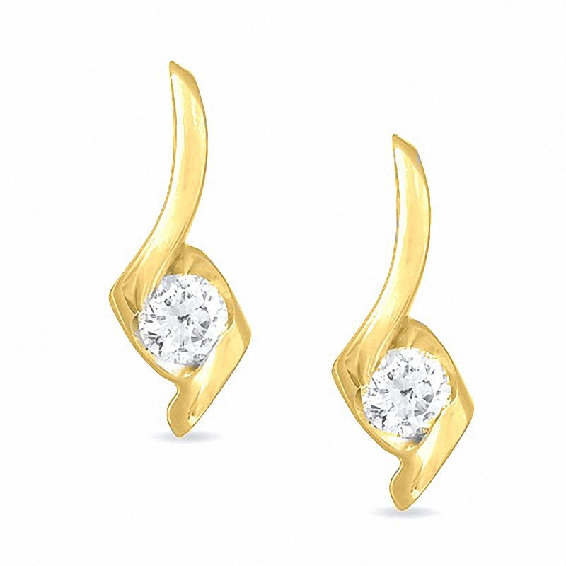 Sirena™ 0.25 CT. T.W. Diamond Solitaire Drop Earrings in 14K Gold|Peoples Jewellers