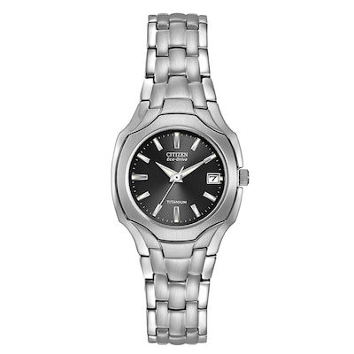 Ladies' Citizen Eco-Drive® Titanium Watch with Dark Grey Dial (Model: EW1400-53H)