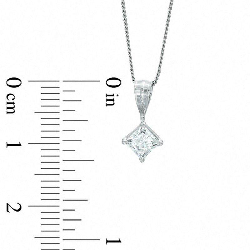 0.40 CT. Princess-Cut Diamond Solitaire Pendant in 14K White Gold (K-L/I2-I3)