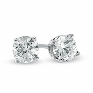 CT. T.W. Diamond Solitaire Stud Earrings in 14K White Gold (K-L/I2-I3