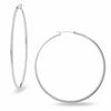 Polished Gypsy Hoop Earrings in 14K White Gold