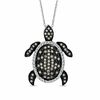 Thumbnail Image 0 of 0.50 CT. T.W. Champagne and White Diamond Turtle Pendant in 10K White Gold