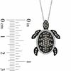Thumbnail Image 1 of 0.50 CT. T.W. Champagne and White Diamond Turtle Pendant in 10K White Gold