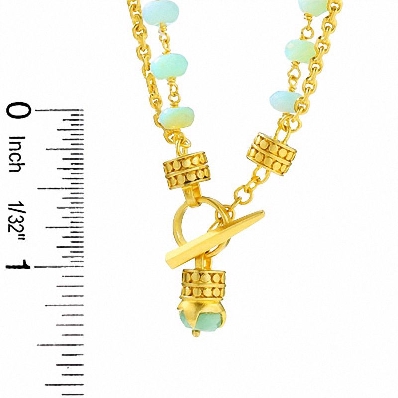 Heather Benjamin Double Strand Amazonite and Green Opal Necklace in 22K Gold Vermeil