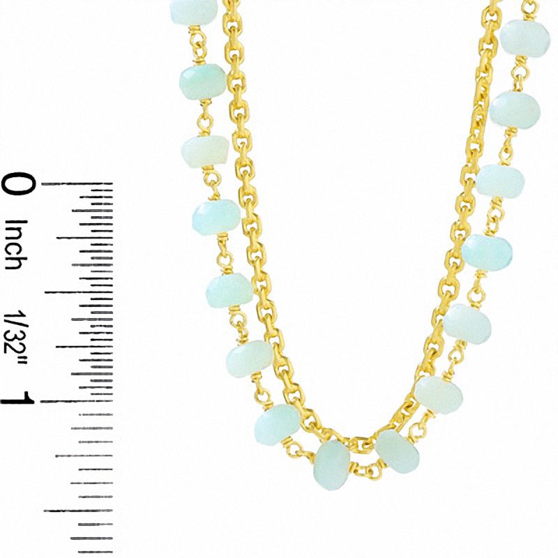 Heather Benjamin Double Strand Amazonite and Green Opal Necklace in 22K Gold Vermeil