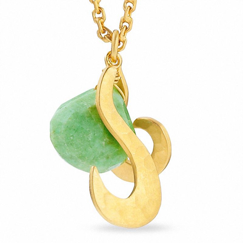 Main Image 1 of Heather Benjamin Peruvian Opal Peacehook Necklace in 22K Gold Vermeil