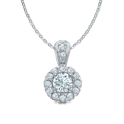 Celebration Canadian Lux® 0.50 CT. T.W. Certified Diamond Pendant in 14K White Gold (I/SI2)