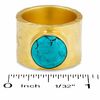 Heather Benjamin Hammered 22K Gold Vermeil Band with Circular Larimar Ring