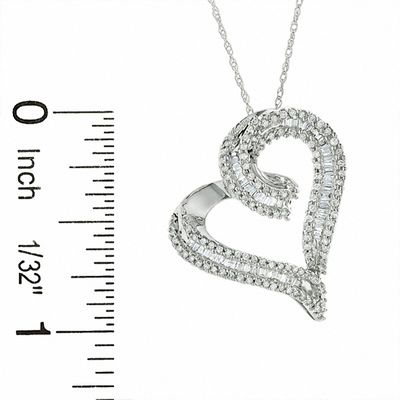 0.50 CT. T.W. Diamond Heart Pendant in 10K White Gold