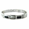 Thumbnail Image 0 of Men's Stainless Steel Bracelet with Black Resin Inlay
