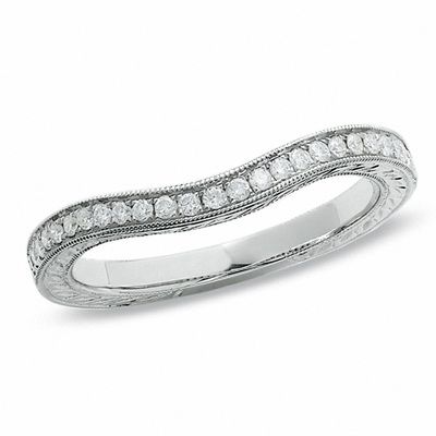 0.20 CT. T.W. Diamond Curved Band in 14K White Gold