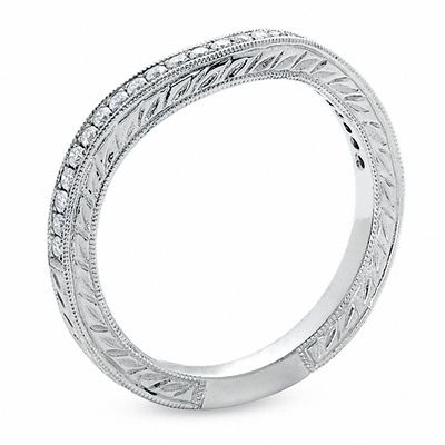 0.20 CT. T.W. Diamond Curved Band in 14K White Gold