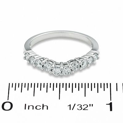 0.50 CT. T.W. Diamond Contour Wedding Band in 14K White Gold