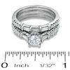 1.50 CT. T.W. Round and Baguette Diamond Three-Piece Bridal Set in 14K White Gold