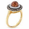 Thumbnail Image 1 of Chocolate Freshwater Cultured Pearl Ring in 14K Gold with Smoky Quartz and Diamond Accents