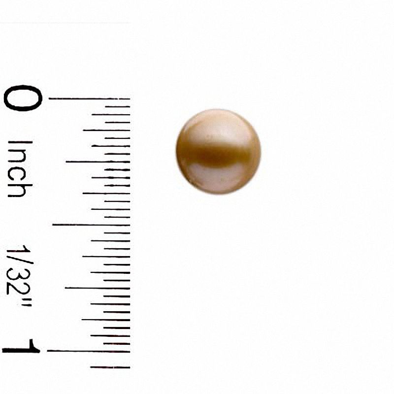 8.0mm Champagne Freshwater Cultured Pearl Stud Earrings in 14K Gold|Peoples Jewellers