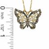 Thumbnail Image 1 of Smoky Quartz Butterfly Pendant in 10K Gold with Diamond Accents