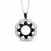 Thumbnail Image 0 of Freshwater Cultured Pearl Pendant in 14K White Gold with 0.33 CT. T.W. Enhanced Black and White Diamonds